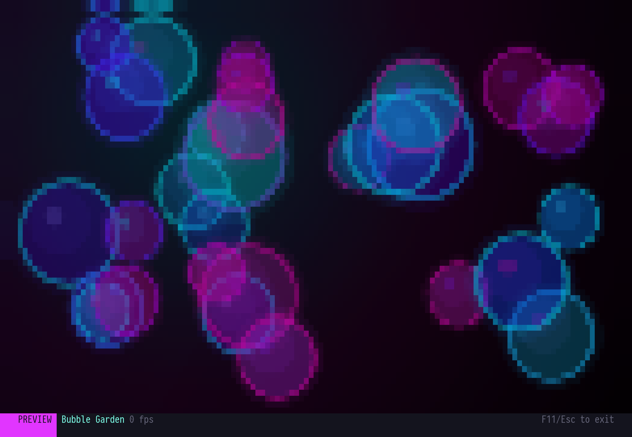 Fullscreen bubble-garden effect